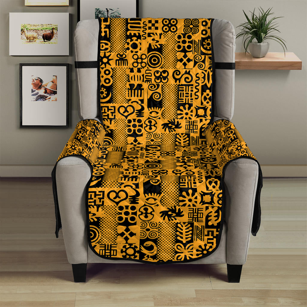 West African Adinkra Tribe Symbols Armchair Protector