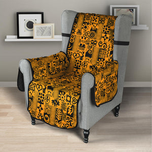 West African Adinkra Tribe Symbols Armchair Protector