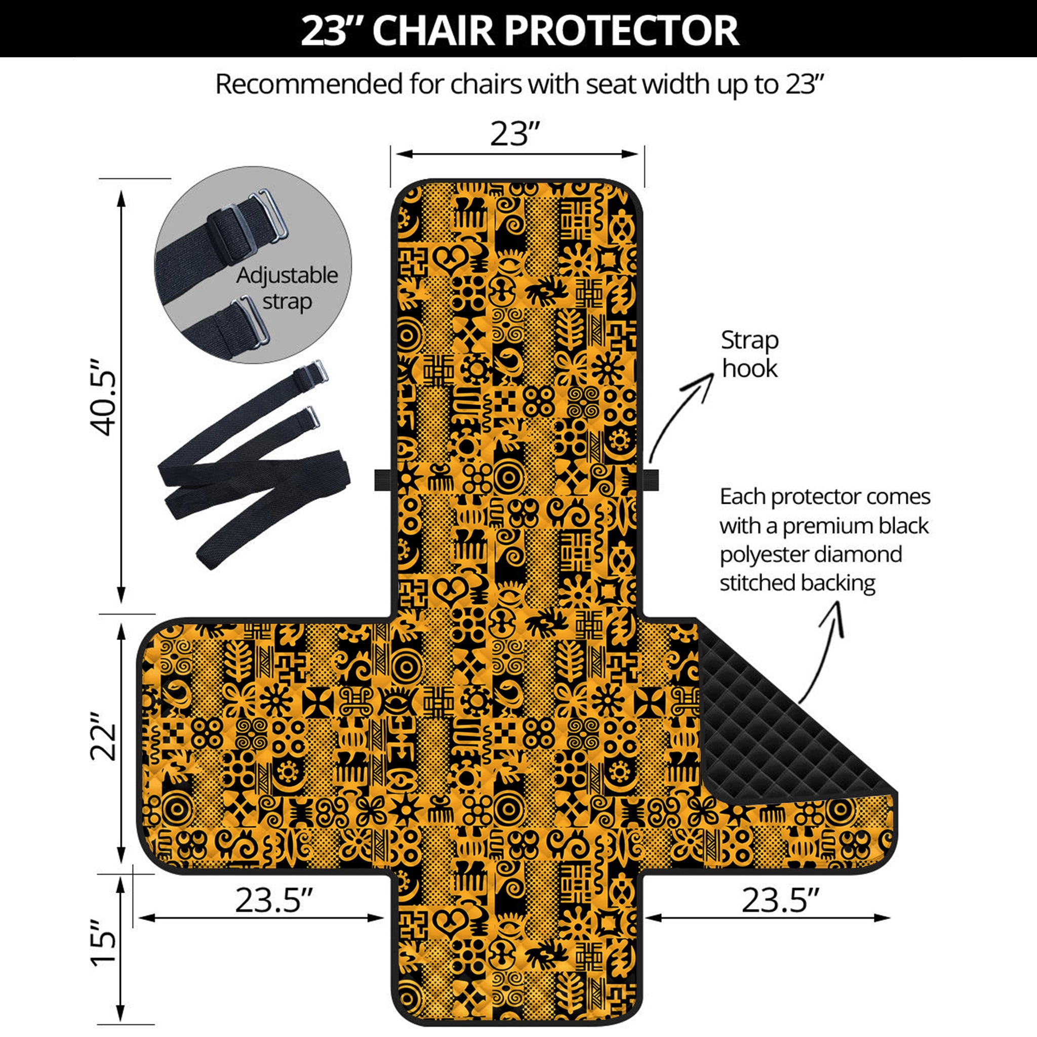 West African Adinkra Tribe Symbols Armchair Protector