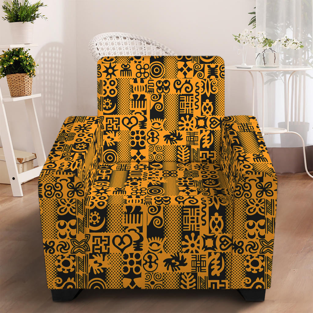 West African Adinkra Tribe Symbols Armchair Slipcover