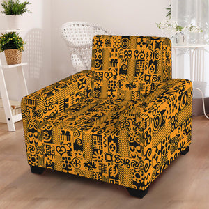 West African Adinkra Tribe Symbols Armchair Slipcover