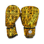 West African Adinkra Tribe Symbols Boxing Gloves