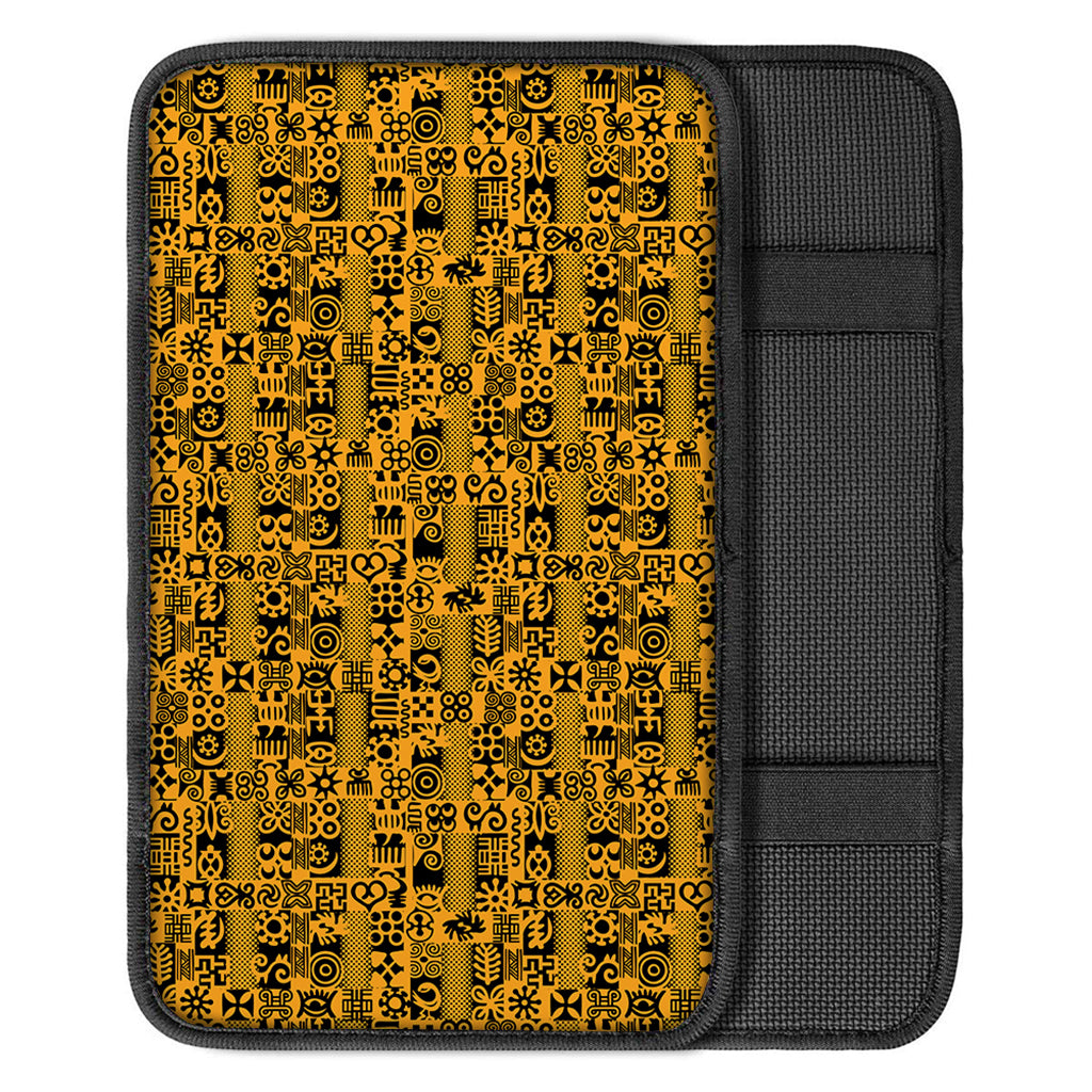 West African Adinkra Tribe Symbols Car Center Console Cover