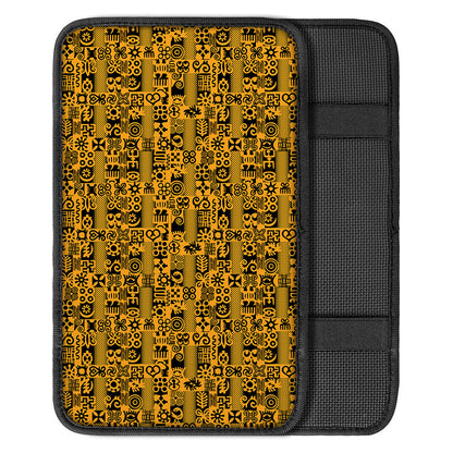 West African Adinkra Tribe Symbols Car Center Console Cover