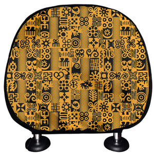 West African Adinkra Tribe Symbols Car Headrest Covers