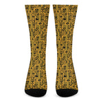 West African Adinkra Tribe Symbols Crew Socks