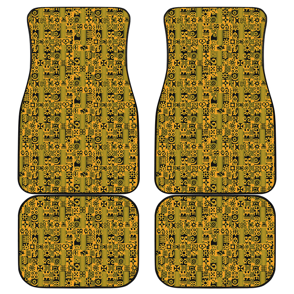 West African Adinkra Tribe Symbols Front and Back Car Floor Mats