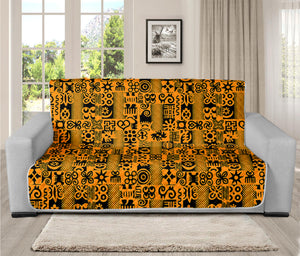 West African Adinkra Tribe Symbols Futon Protector