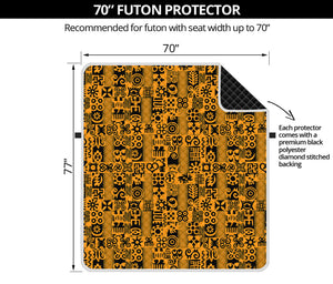 West African Adinkra Tribe Symbols Futon Protector