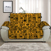 West African Adinkra Tribe Symbols Half Sofa Protector