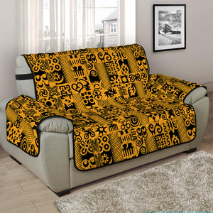 West African Adinkra Tribe Symbols Half Sofa Protector