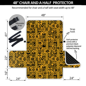 West African Adinkra Tribe Symbols Half Sofa Protector