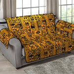 West African Adinkra Tribe Symbols Loveseat Protector