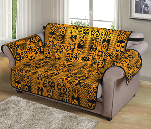 West African Adinkra Tribe Symbols Loveseat Protector