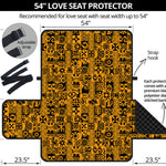 West African Adinkra Tribe Symbols Loveseat Protector