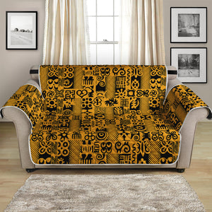 West African Adinkra Tribe Symbols Loveseat Protector