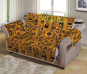 West African Adinkra Tribe Symbols Loveseat Protector