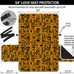 West African Adinkra Tribe Symbols Loveseat Protector