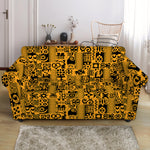 West African Adinkra Tribe Symbols Loveseat Slipcover