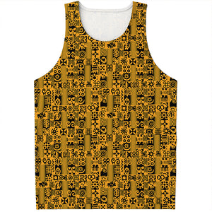 West African Adinkra Tribe Symbols Men's Tank Top