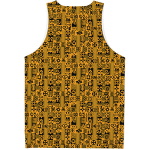 West African Adinkra Tribe Symbols Men's Tank Top