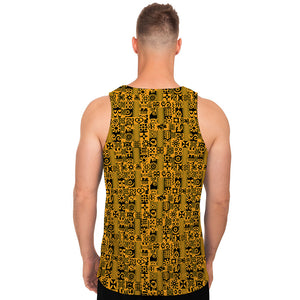 West African Adinkra Tribe Symbols Men's Tank Top