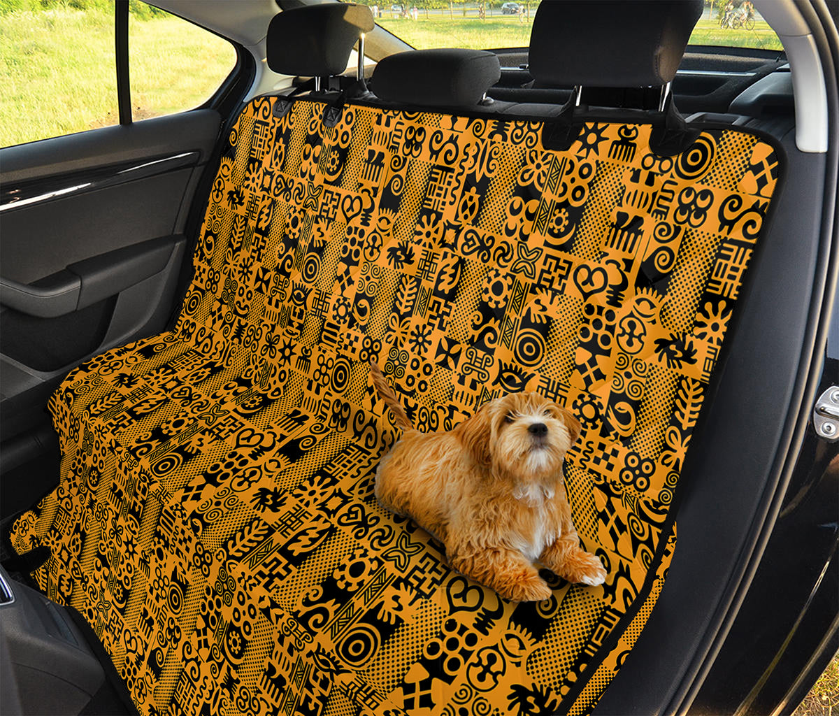 West African Adinkra Tribe Symbols Pet Car Back Seat Cover