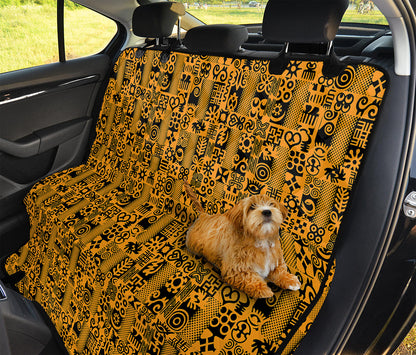 West African Adinkra Tribe Symbols Pet Car Back Seat Cover