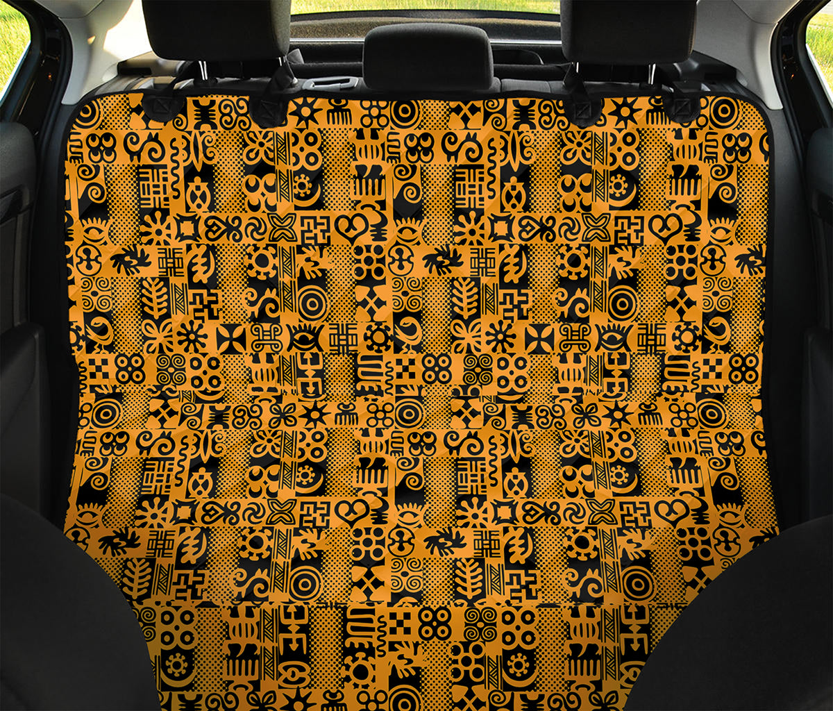 West African Adinkra Tribe Symbols Pet Car Back Seat Cover