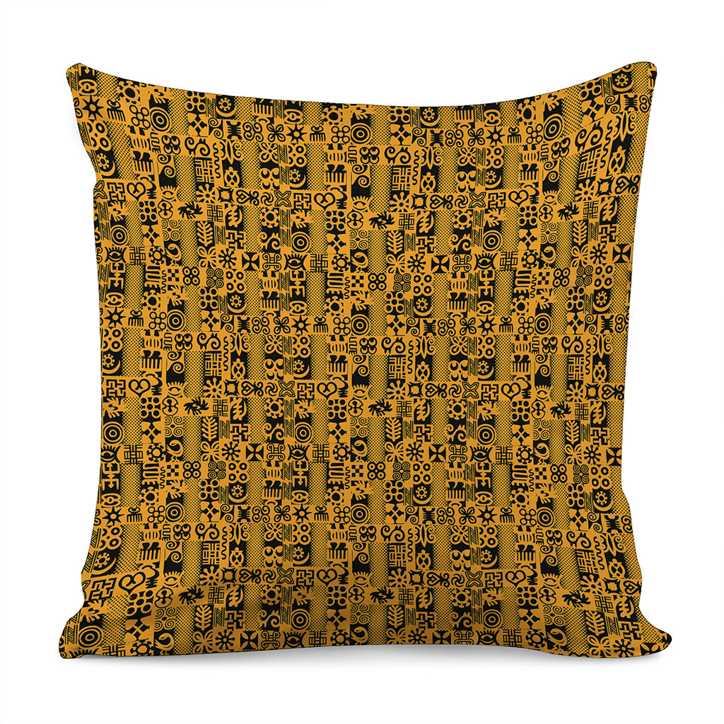 West African Adinkra Tribe Symbols Pillow Cover