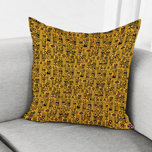 West African Adinkra Tribe Symbols Pillow Cover