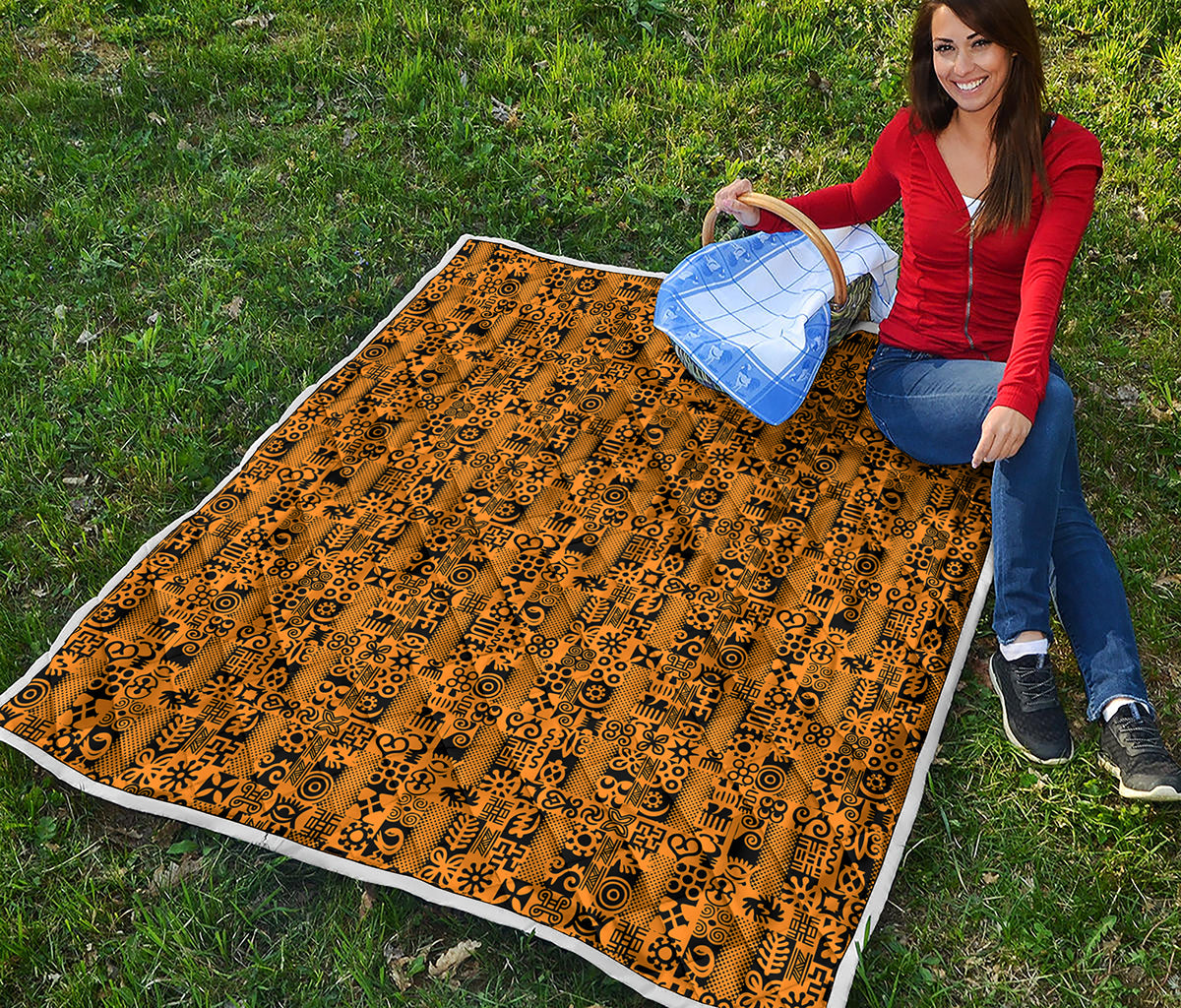 West African Adinkra Tribe Symbols Quilt