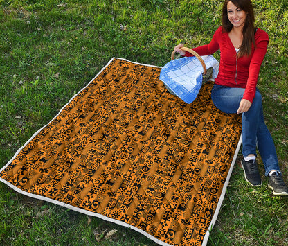 West African Adinkra Tribe Symbols Quilt