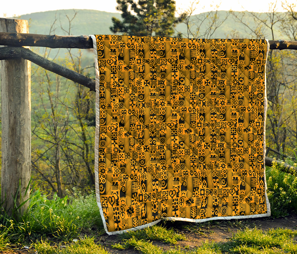 West African Adinkra Tribe Symbols Quilt
