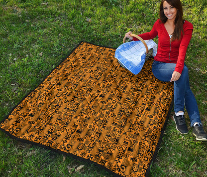 West African Adinkra Tribe Symbols Quilt