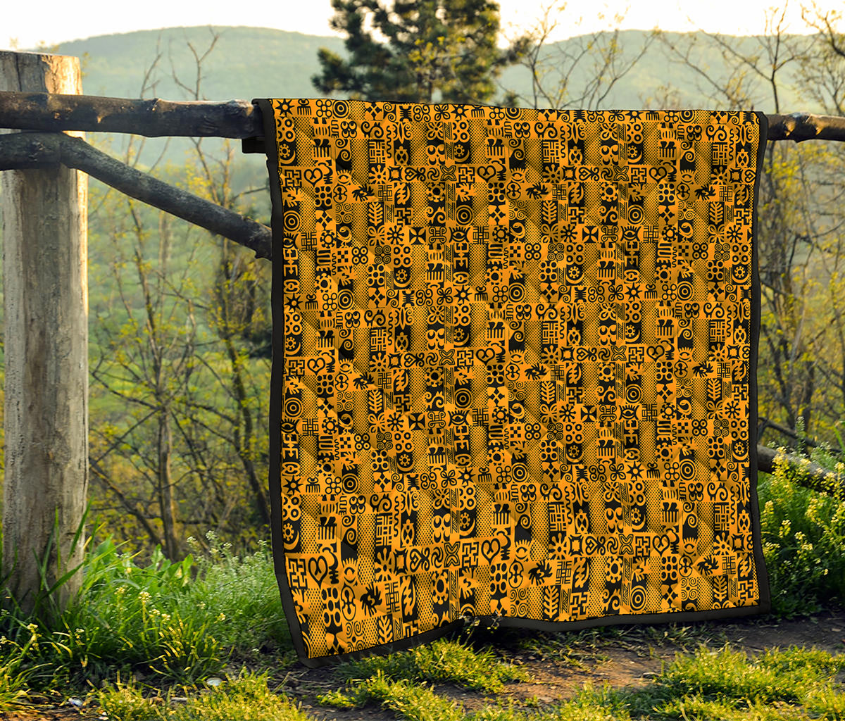 West African Adinkra Tribe Symbols Quilt