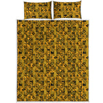 West African Adinkra Tribe Symbols Quilt Bed Set