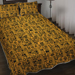 West African Adinkra Tribe Symbols Quilt Bed Set