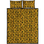West African Adinkra Tribe Symbols Quilt Bed Set