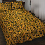 West African Adinkra Tribe Symbols Quilt Bed Set