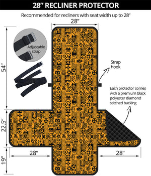 West African Adinkra Tribe Symbols Recliner Protector