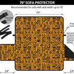 West African Adinkra Tribe Symbols Sofa Protector