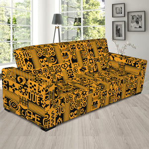 West African Adinkra Tribe Symbols Sofa Slipcover