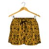 West African Adinkra Tribe Symbols Women's Shorts