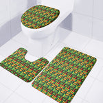 West African Kente Tribal Pattern Print 3 Piece Bath Mat Set