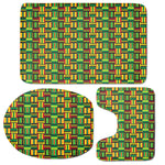 West African Kente Tribal Pattern Print 3 Piece Bath Mat Set