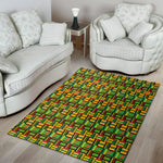 West African Kente Tribal Pattern Print Area Rug