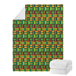 West African Kente Tribal Pattern Print Blanket