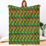 West African Kente Tribal Pattern Print Blanket