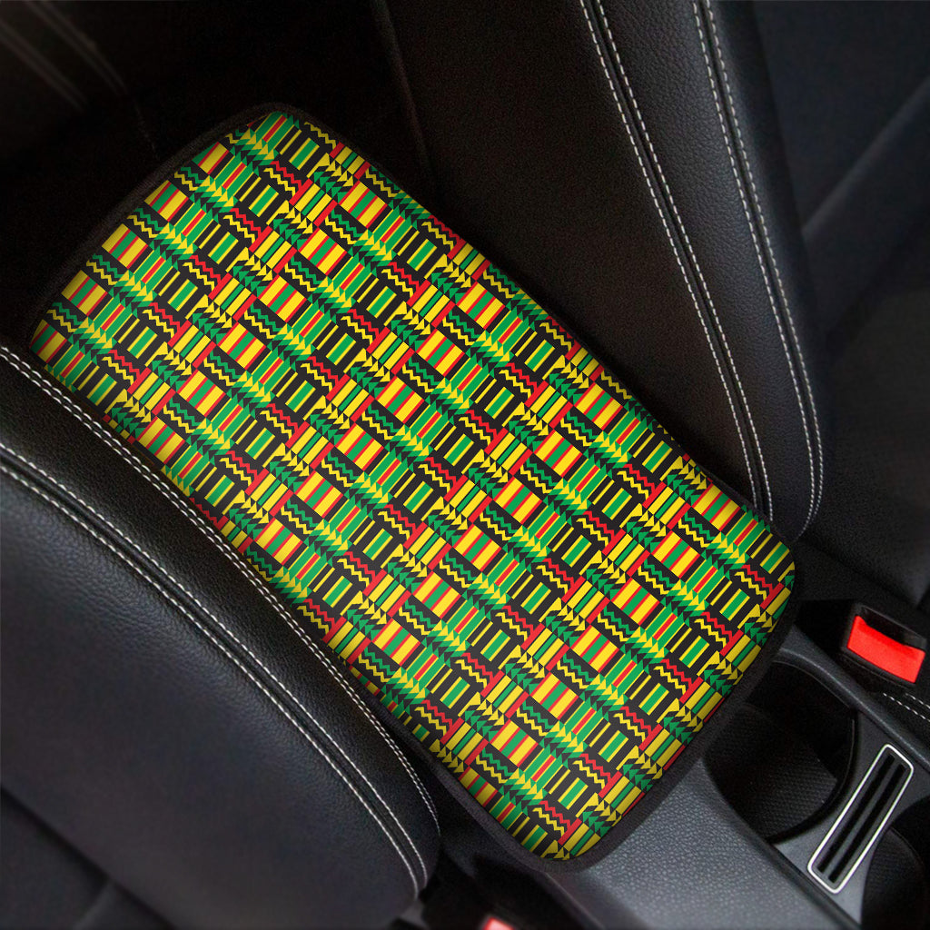 West African Kente Tribal Pattern Print Car Center Console Cover